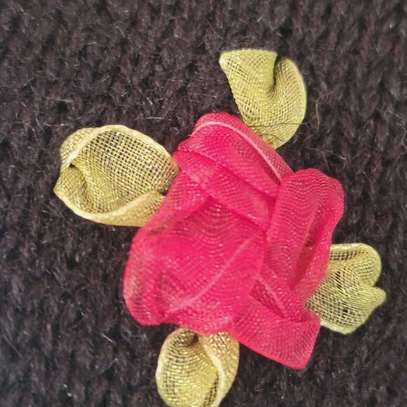 Vintage 90s Y2K Jack B Quick Sequined Beaded Novelty Owl Cardigan Sweater Top - Picture 12 of 16